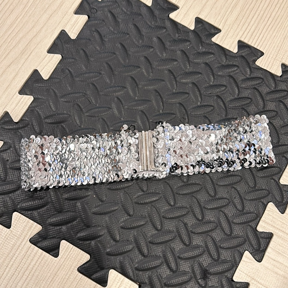 kids Silver sequins elastic belt